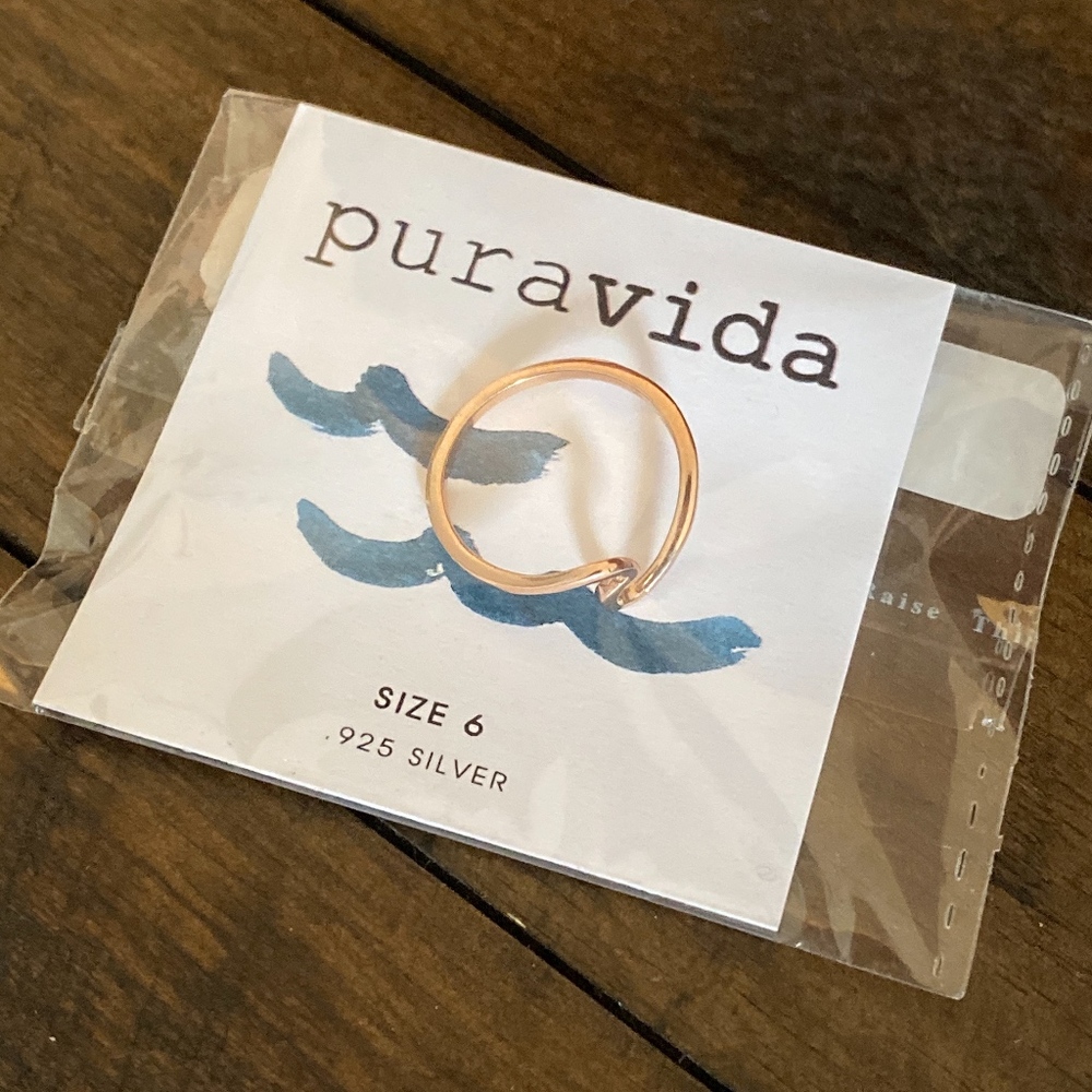 PURA VIDA RETIRED LIL WAVE RING | ROSE GOLD - Picture 2 of 3
